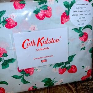 COPY - CATH KIDSTON London SUMMER STRAWBERRY Duckegg Full Sheets - 4 Piece